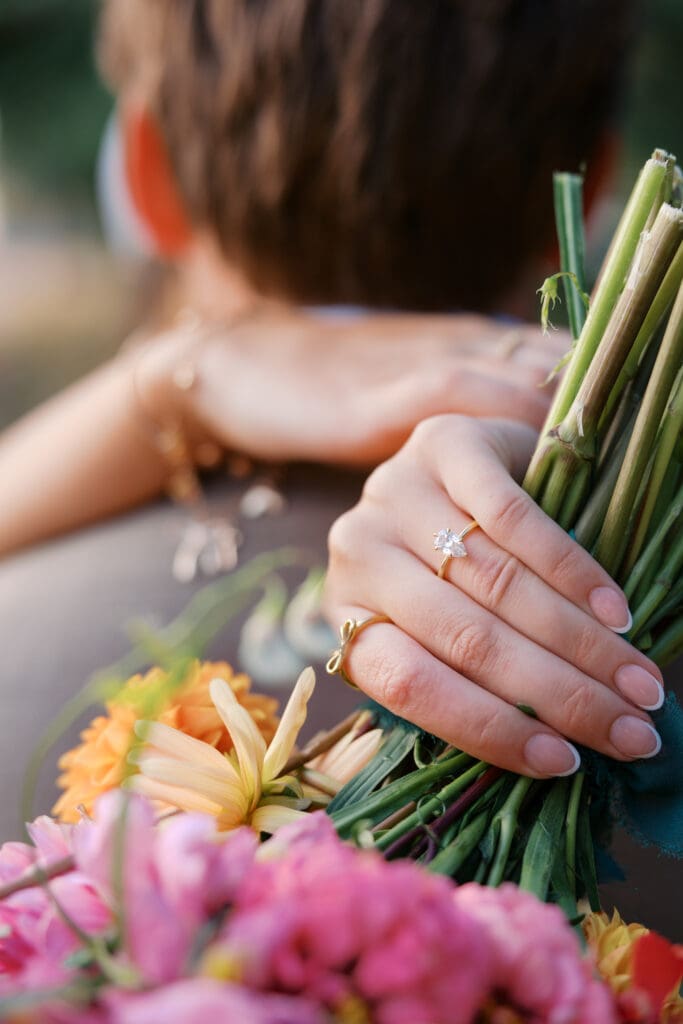 Gold Pear Solitaire Ring, Julia Price Photography