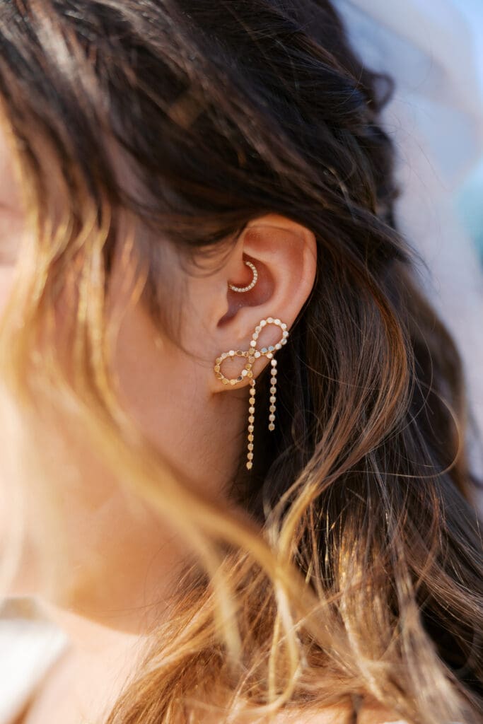 Bridal Bow Earrings, Julia Price Photography